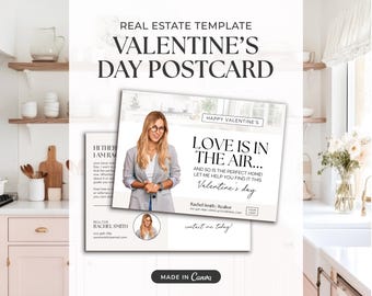 Valentines Day Real Estate Postcard | Real Estate Marketing | Realtor Pop By Card | February Valentine Mailer | Real Estate Farming | Canva