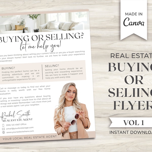 Real Estate Buying or Selling Flyer | Hello Neighbor Letter | Farming Flyer | Realtor Introduction | Real Estate Marketing | Canva Template