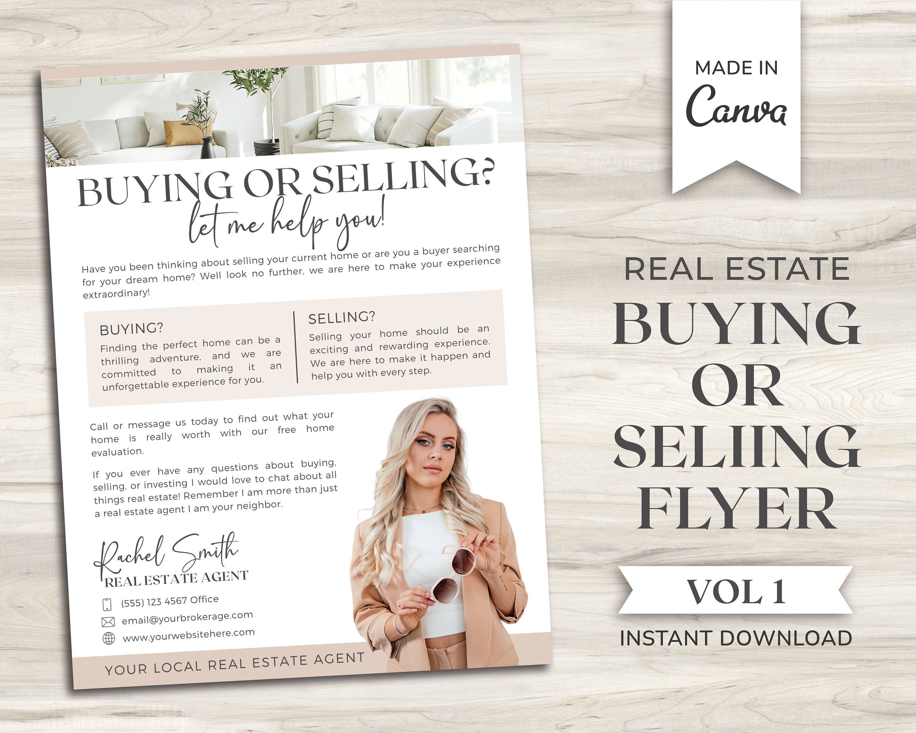 Real Estate Buying or Selling Flyer | Hello Neighbor Letter | Farming Flyer | Realtor Introduction | Real Estate Marketing | Canva Template