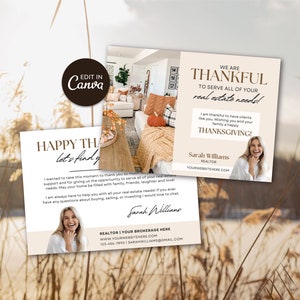 Thanksgiving Real Estate Postcard | Real Estate Fall Postcard | Real Estate Farming | Real Estate Marketing | Thanksgiving Pop By | Canva