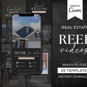Instagram Real Estate Reel Templates | Real Estate Social Media | Real Estate Marketing | Video Reel Covers | Realtor Canva Video