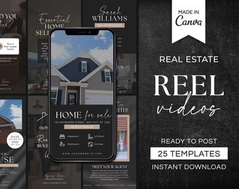 Instagram Real Estate Reel Templates | Real Estate Social Media | Real Estate Marketing | Video Reel Covers | Realtor Canva Video