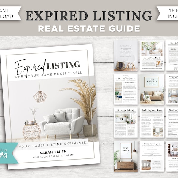 Real Estate Expired Listing Guide | Home Sellers Guide | Real Estate Marketing | Expired Packet | Listing Presentation | Canva