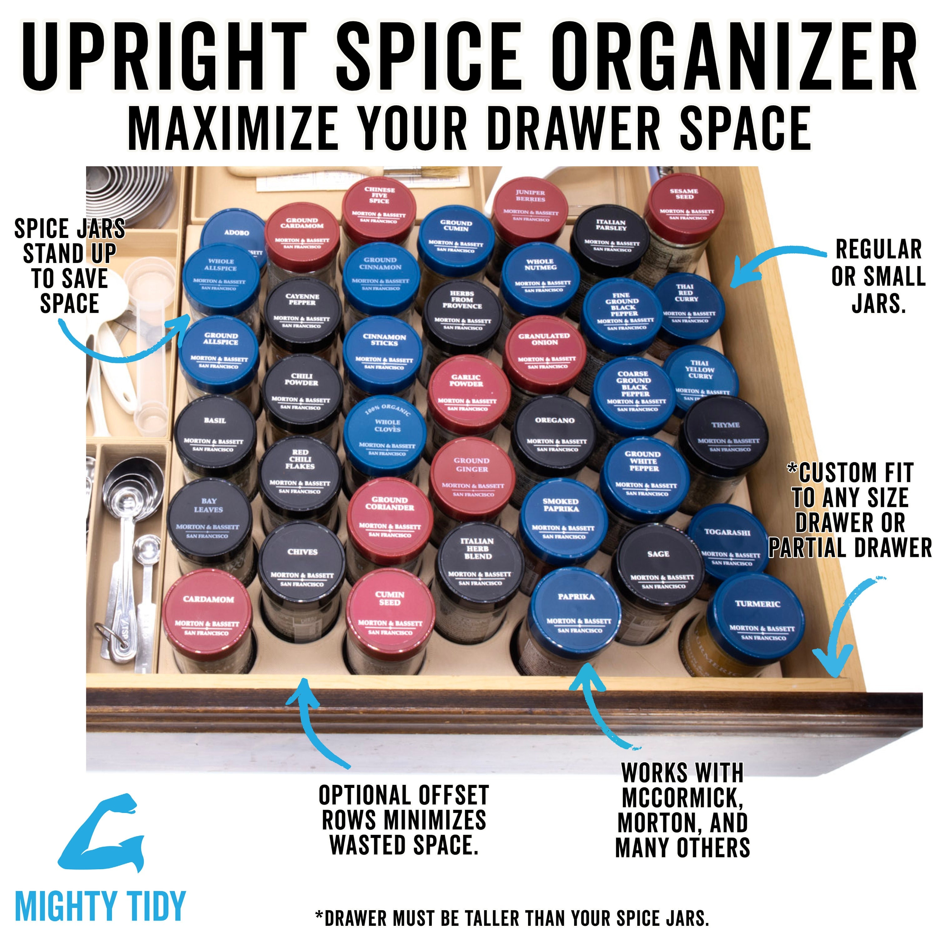 Custom Mighty Tidy® Spice Drawer Organizer 