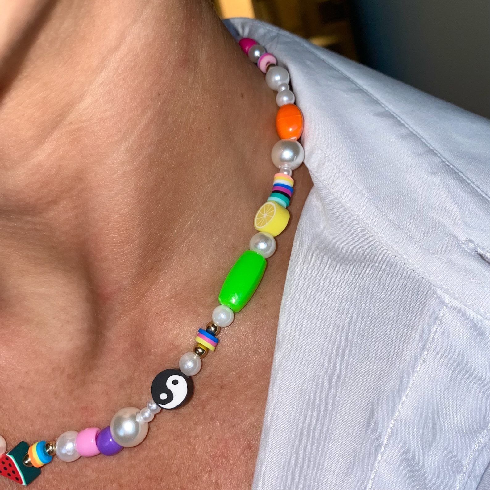 Tiktok Trend Necklace Pony Beads Pearl Jewelry Y2K Style Etsy