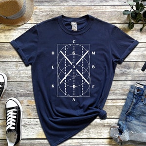 Horse Shirt: Funny Dressage Pattern Equestrian Shirt, Perfect Horse Gift for Dressage Riders, Navy T-Shirt