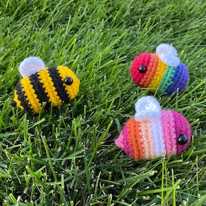 Custom Crochet Bees, LGBTQ Pride, Amigurumi, Made to Order, Small Stuffed Animals