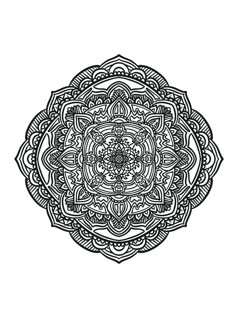 Adult Coloring Page PDF Printable Coloring Page - Etsy