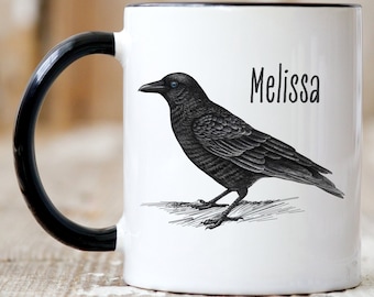 Corvid, Crow Mug, Raven Mug, Crow Gift, Raven Gift, Bird Watching Mug, Bird Lover Mug.