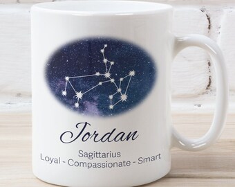 Sagittarius mug or cup, this Zodiac mug is perfect for Sagittarius birthday November 22 – December 21.