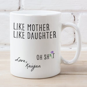 Like Mother Like Daughter Oh Crap Leopard Design - Personalized Mug -  Birthday Gift For Mother, Mom, Daughter - Chibi Girls
