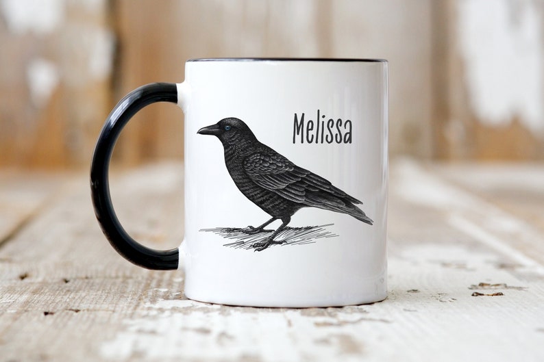 Corvid, Crow Mug, Raven Mug, Crow Gift, Raven Gift, Bird Watching Mug, Bird Lover Mug. image 1