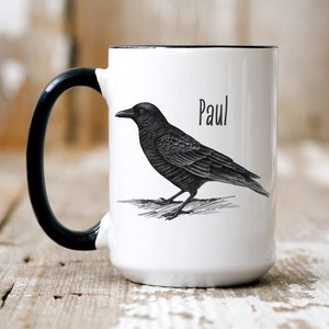 Corvid, Crow Mug, Raven Mug, Crow Gift, Raven Gift, Bird Watching Mug, Bird Lover Mug. image 2