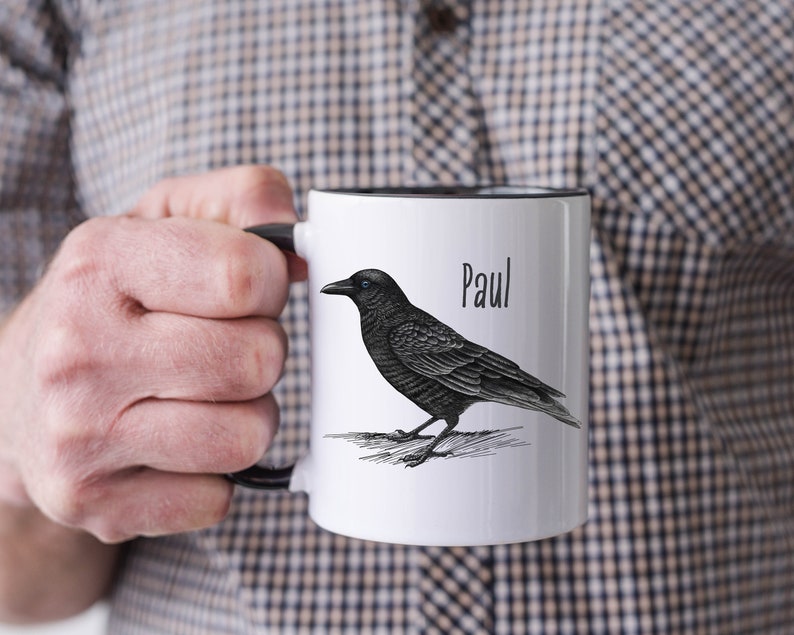 Corvid, Crow Mug, Raven Mug, Crow Gift, Raven Gift, Bird Watching Mug, Bird Lover Mug. image 4