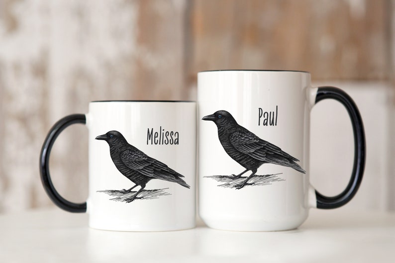 Corvid, Crow Mug, Raven Mug, Crow Gift, Raven Gift, Bird Watching Mug, Bird Lover Mug. image 9