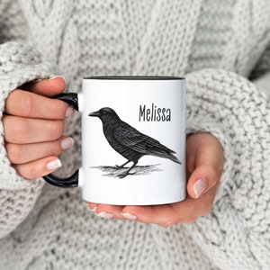 Corvid, Crow Mug, Raven Mug, Crow Gift, Raven Gift, Bird Watching Mug, Bird Lover Mug. image 3