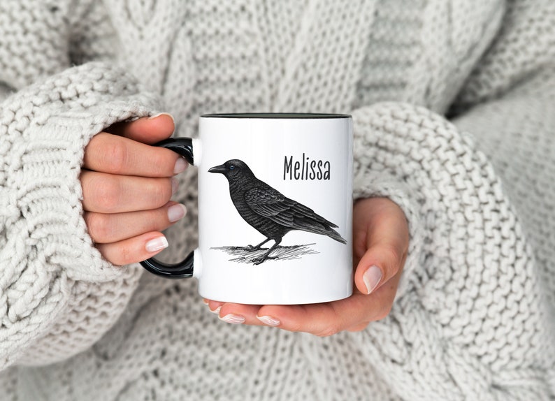 Corvid, Crow Mug, Raven Mug, Crow Gift, Raven Gift, Bird Watching Mug, Bird Lover Mug. image 3