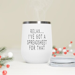 FALJIOK Tazza In Ceramica 157 Ml Con Scritta Divertente 'Relax I've Got A Spreadsheet For That' - Regalo Per Contabili E Amanti Di Excel