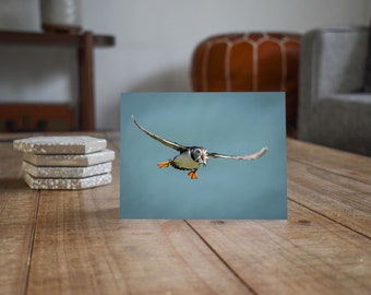 Cartão de felicitações Puffin Cartão de dia das mães Puffin A5 em branco por dentro
