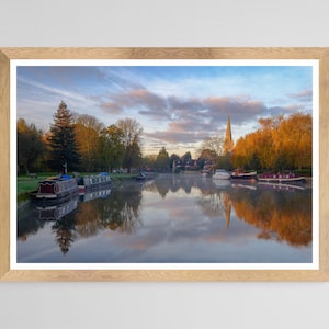 Abingdon River Thames Print: St Helens Church Sunrise Landscape
