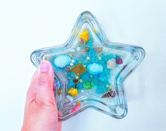 Beach Resin Jewelry Dish, Trinket Dish Resin, Key Dish Bowl, Entryway Table Decor, Beach House Gifts, Beach Decor, Holiday Gift