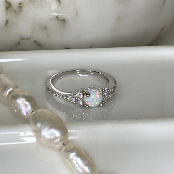 Crystal Opal Ring Purity Ring Etsy
