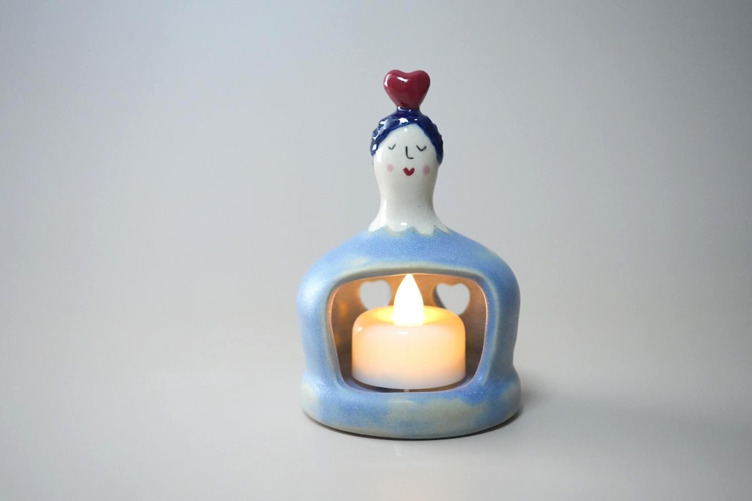 Handmade Ceramic Tea Light Holder – Stoneware Candle Holder, Unique ...