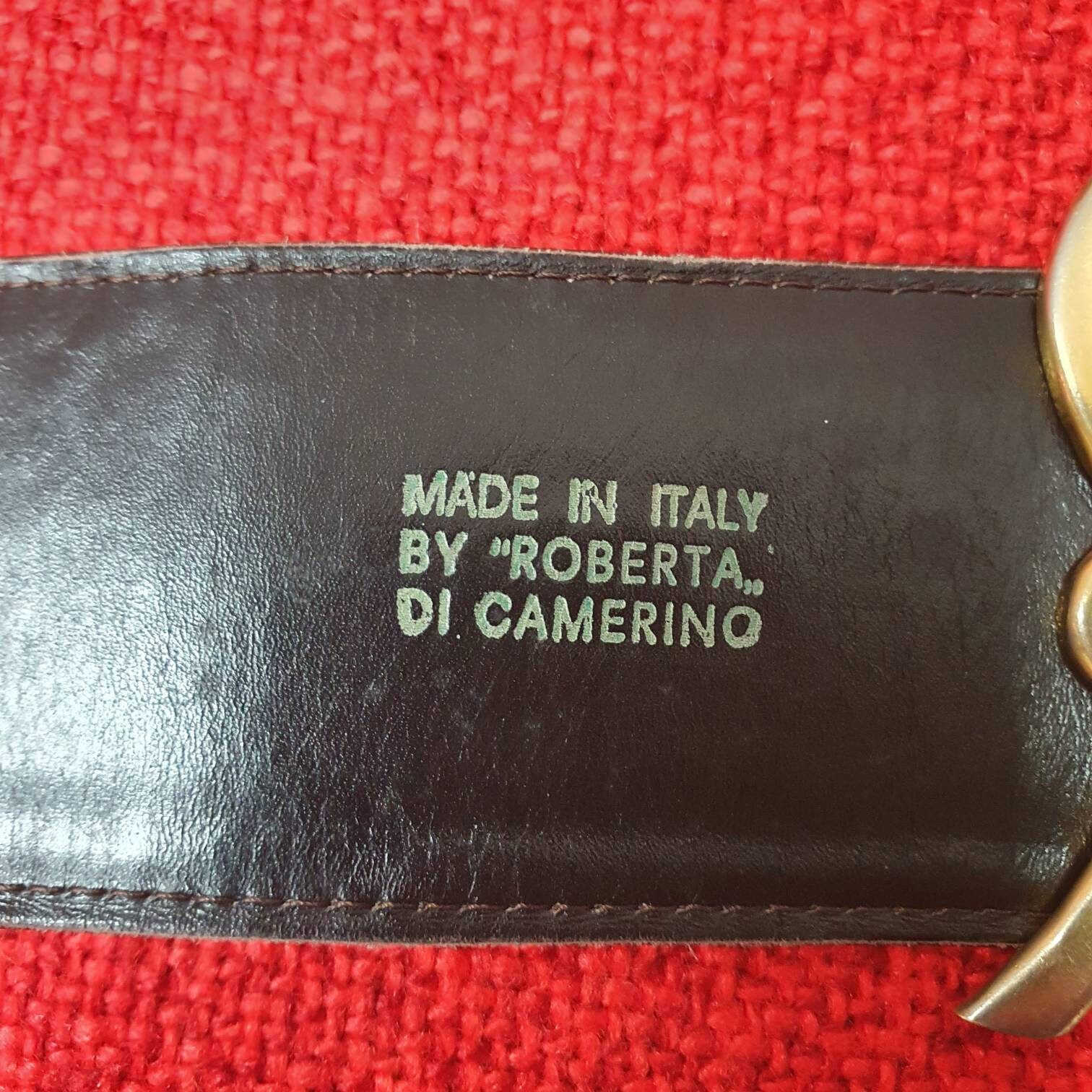 Vintage ROBERTA DI CAMERINO Belt in Dark Brown Leather 85/90