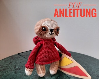 Jonny das Faultier Amigurumi Häkeln Anleitung Deutsch