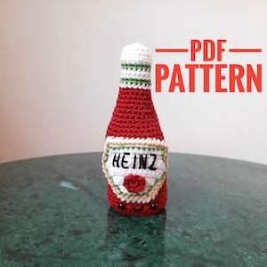 Amigurumi Heinz Ketchupfles haakpatroon Engels