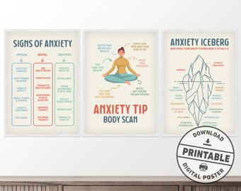 Therapy Office Decor, Printable Wall Art, Anxiety, Mental Health Poster, School Counseling, Therapy, Office Decor