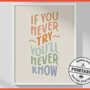 Encouraging Printable Wall Art, Inspirational Quote, Words of Encouragement, Motivational Typography Art, Counseling, Office Decor image 1