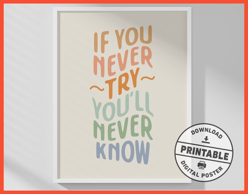 Encouraging Printable Wall Art, Inspirational Quote, Words of Encouragement, Motivational Typography Art, Counseling, Office Decor image 1