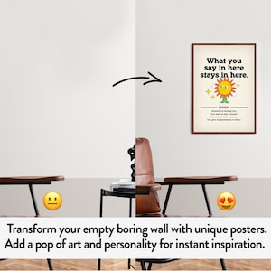 Counseling Confidentiality Sign, Retro Style Poster, Counseling Office Decor, Printable Wall Art, Digital Download image 2