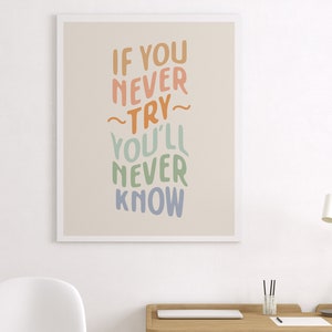 Encouraging Printable Wall Art, Inspirational Quote, Words of Encouragement, Motivational Typography Art, Counseling, Office Decor image 3