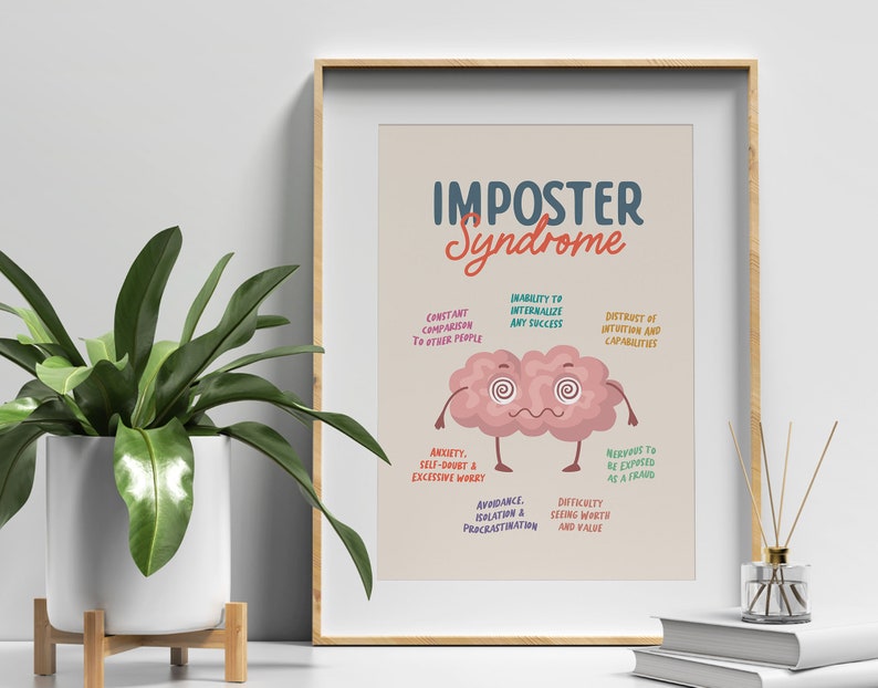 Imposter Syndrome, Printable Poster, Mental Health Print, Counseling ...