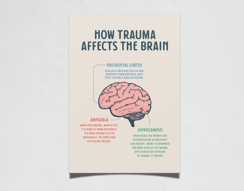How Trauma Affects the Brain Printable Poster Therapy Office - Etsy