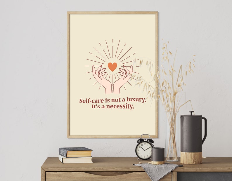 Self-care Quote | Printable Wall Art | Mental Health | Boho Chic Poster ...