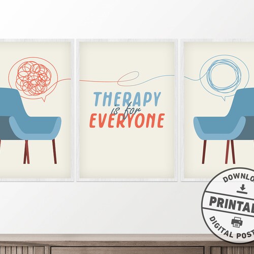 Therapy Office Decor Printable Wall Art Anxiety Mental Etsy