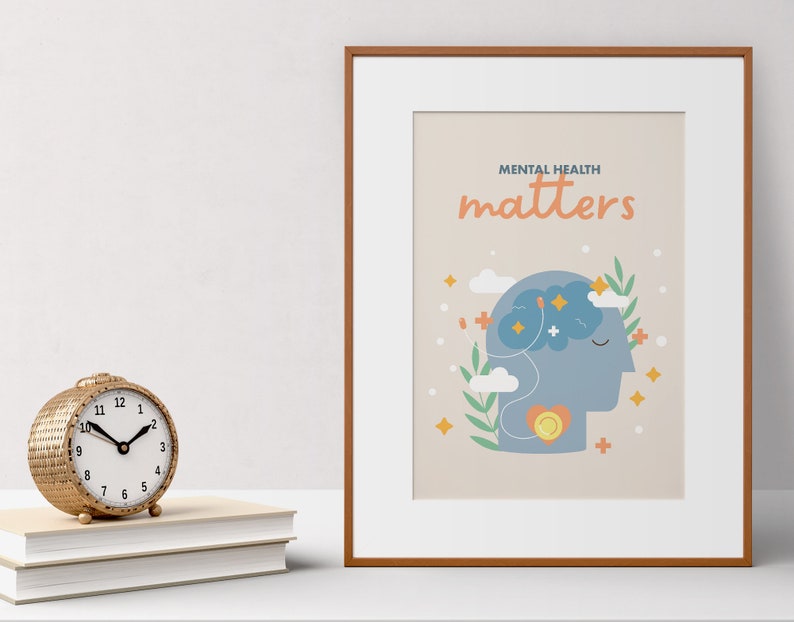 Therapy Office Decor Mental Health Matters Printable Poster - Etsy
