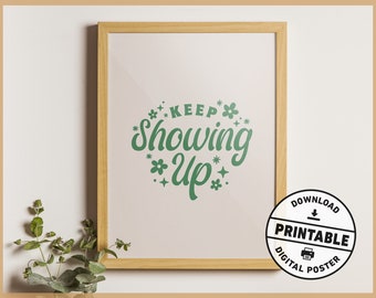 Cute Trendy Retro Motivational Printable Aesthetic Wall Art Poster for Office or Home Decor