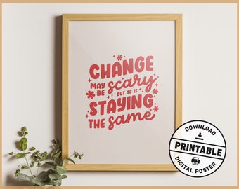 Trendy Mental Health Motivational Quote Printable Aesthetic Wall Art Poster for Office or Home Decor