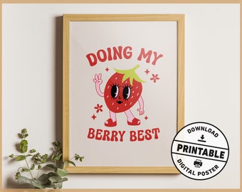 Cute Retro Trendy Mental Health Motivational Printable Aesthetic Wall Art Poster for Office or Home Decor