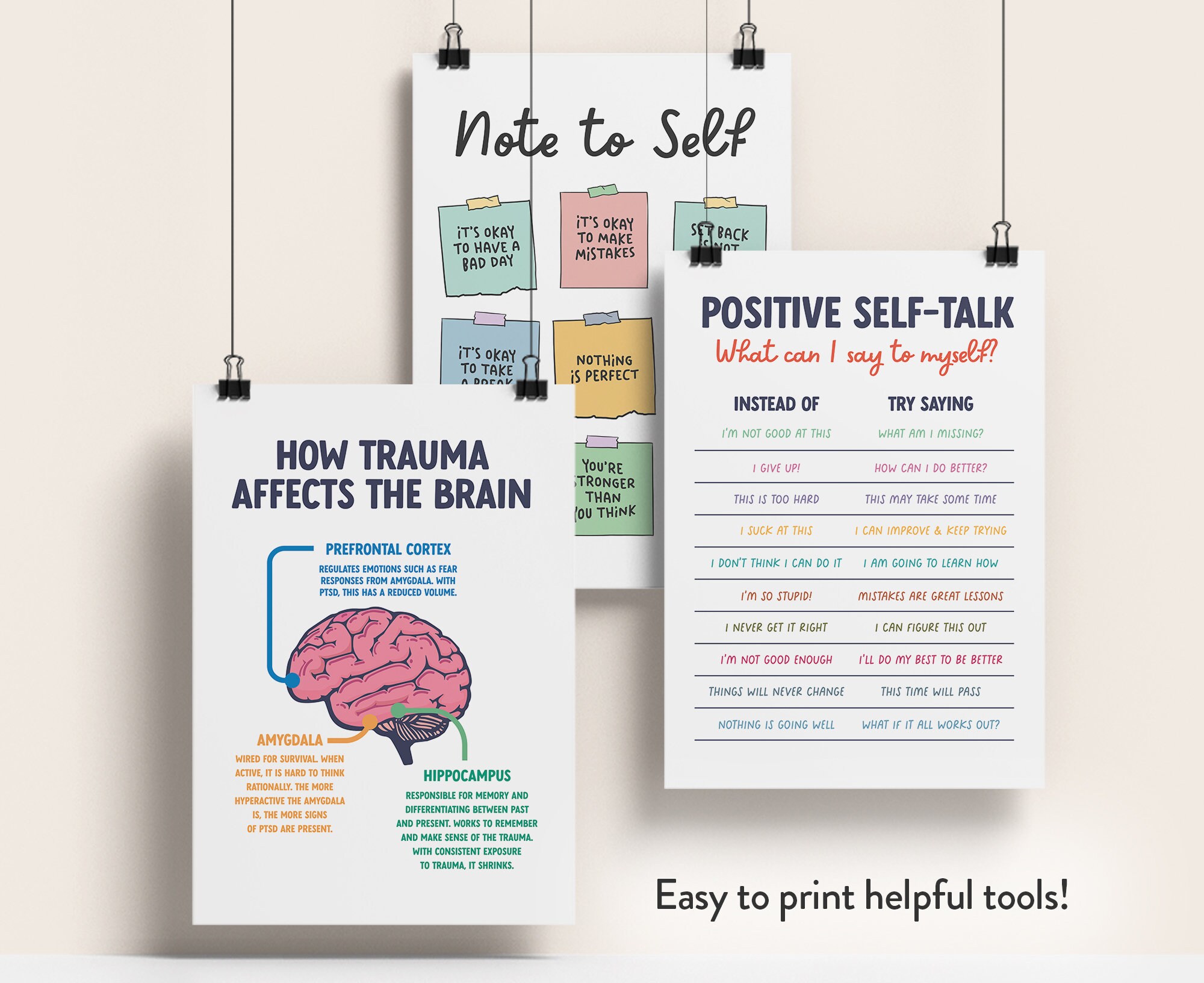Therapy Office Decor Set of 15 Prints Mental Health - Etsy
