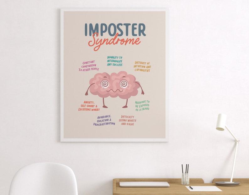 Imposter Syndrome, Printable Poster, Mental Health Print, Counseling ...