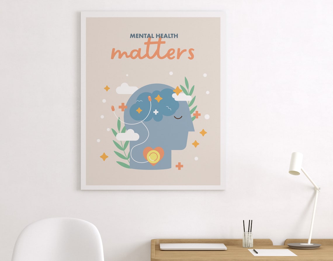 Therapy Office Decor Mental Health Matters Printable Poster - Etsy