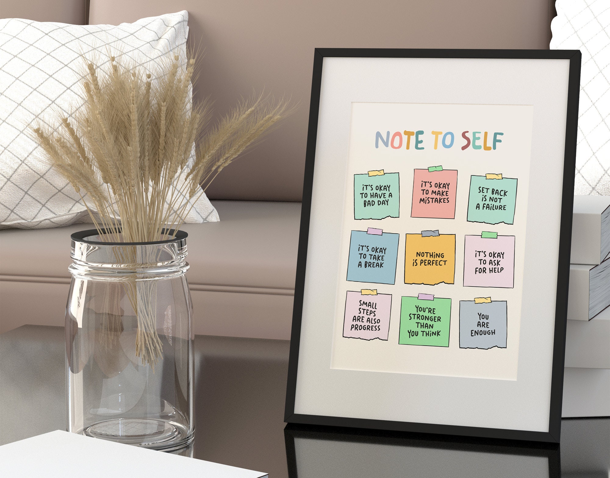 Note to Self, Printable Wall Art, Mental Health Poster, Self Love Club ...