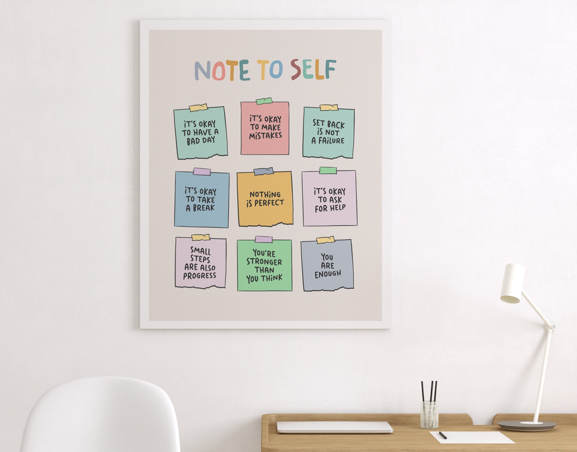 Note to Self, Printable Wall Art, Mental Health Poster, Self Love Club ...