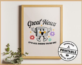 Cute Retro Mental Health Printable Trendy Aesthetic Wall Art Poster for Office or Home Decor
