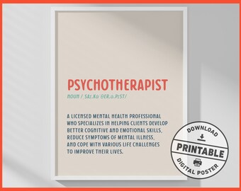 Therapy Office Decor, Psychotherapist, Printable Wall Art, Therapy, Counseling, Office Poster, Therapist, Counselor Gift